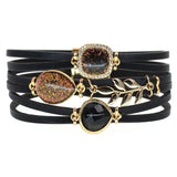 Water Drop Zinc Alloy Leather Bracelets for Women