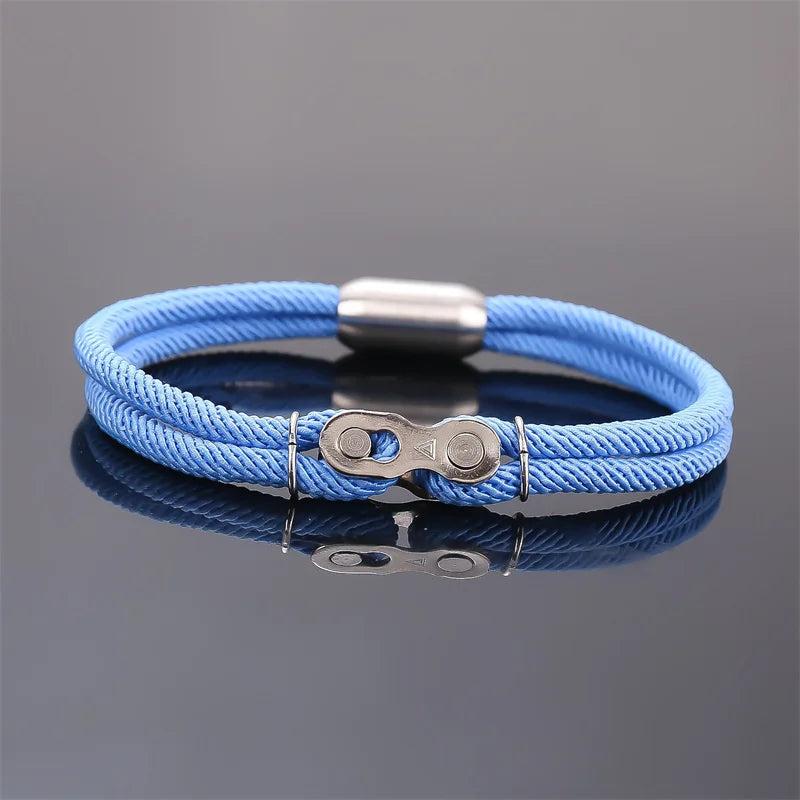 Punk Rock Bike Chain Bracelet Adjustable Rope Bracelet