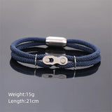 Punk Rock Bike Chain Bracelet Adjustable Rope Bracelet