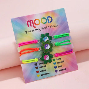 3Pcs Changing Mood Bracelets Stretch Rope BFF Charm Bracelet for Girls