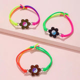 3Pcs Changing Mood Bracelets Stretch Rope BFF Charm Bracelet for Girls