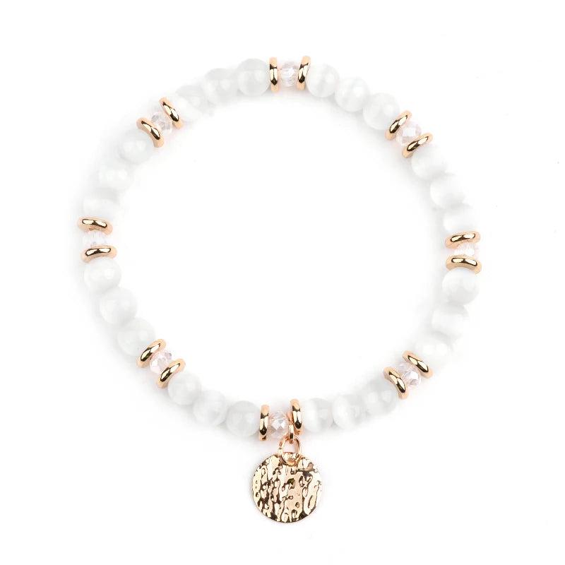 Bohemian Cymophane Cat's Eye Charm Bracelet Women BC305