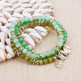 Bohemian Cymophane Cat's Eye Charm Bracelet Women BC305