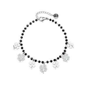 Women Summer Accessories Bracelet Stainless Steel Charms Crystal Beads Chain