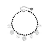 Women Summer Accessories Bracelet Stainless Steel Charms Crystal Beads Chain