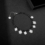 Women Summer Accessories Bracelet Stainless Steel Charms Crystal Beads Chain