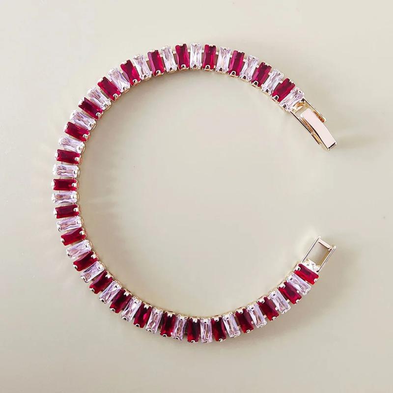 Double Crystal Tennis Bracelet Women Zircon Chain Hand Jewelry