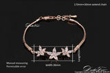Clear Flower Rhinestone Chain Bracelet Rose Jewelry For Women