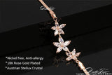 Clear Flower Rhinestone Chain Bracelet Rose Jewelry For Women