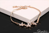 Clear Flower Rhinestone Chain Bracelet Rose Jewelry For Women