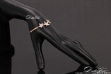Clear Flower Rhinestone Chain Bracelet Rose Jewelry For Women