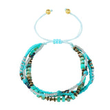Pink Layered Matching Bracelets for Women Natural Stone Beads