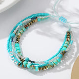 Pink Layered Matching Bracelets for Women Natural Stone Beads