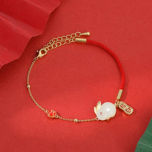 Retro Rabbit Pendant Bracelet Zodiac Year Red Rope Couple Bracelet