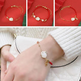 Retro Rabbit Pendant Bracelet Zodiac Year Red Rope Couple Bracelet