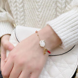 Retro Rabbit Pendant Bracelet Zodiac Year Red Rope Couple Bracelet