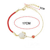 Retro Rabbit Pendant Bracelet Zodiac Year Red Rope Couple Bracelet