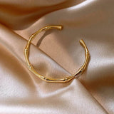 Bamboo Joint Cuff Bangle For Women Metal Charm Jewelry N117