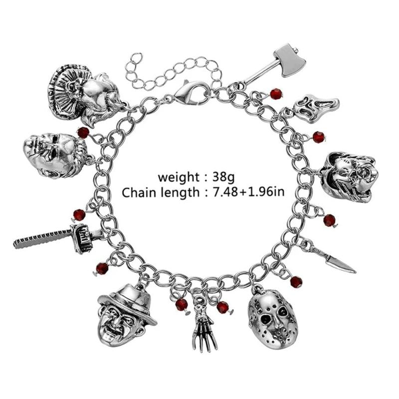 Horror Movie Pendant Bracelets Scary Jewelry for Women Cosplay