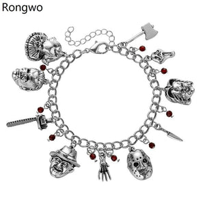 Horror Movie Pendant Bracelets Scary Jewelry for Women Cosplay