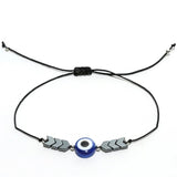 12pcs Hematite Beaded Eye Charm Bracelets Set Unisex