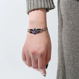 12pcs Hematite Beaded Eye Charm Bracelets Set Unisex