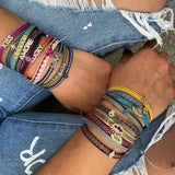 KKBEAD Unisex Braided Bracelet Rhinestone Charm Bracelets