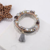 Ethnic Tassel Wrap Bracelet & Bangle Set for Women