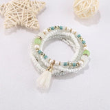Ethnic Tassel Wrap Bracelet & Bangle Set for Women