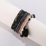 Ethnic Tassel Wrap Bracelet & Bangle Set for Women