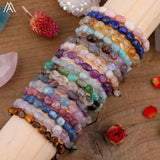 Gemstone Chip Beads Knot Braided Bracelet Crystal Beads Woven Adjustable Bracele