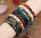 Gemstone Chip Beads Knot Braided Bracelet Crystal Beads Woven Adjustable Bracele