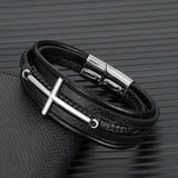 Punk Style Multicolor Cross Bracelet Men's Jewelry