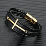 Punk Style Multicolor Cross Bracelet Men's Jewelry