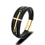 Punk Style Multicolor Cross Bracelet Men's Jewelry