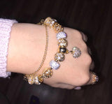 Crystal Heart Charm Bracelet Tassel Women's Jewelry