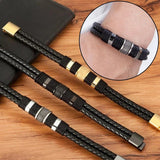 Punk Multilayer Braid Bracelet Men Homme Pulseras Jewelry