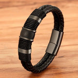 Punk Multilayer Braid Bracelet Men Homme Pulseras Jewelry