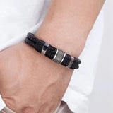 Punk Multilayer Braid Bracelet Men Homme Pulseras Jewelry