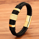 Punk Multilayer Braid Bracelet Men Homme Pulseras Jewelry