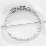 Green/Red Flowers Zircon Bangle Bracelet 58mm - No Skin Allergy