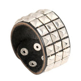 Wide Leather Cuff Bracelet Rivets Charms Unisex Bangle