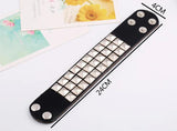 Wide Leather Cuff Bracelet Rivets Charms Unisex Bangle