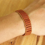 Bohemia Leather Wrap Bracelet & Bangle Sandstone Beaded Cuff Bangle