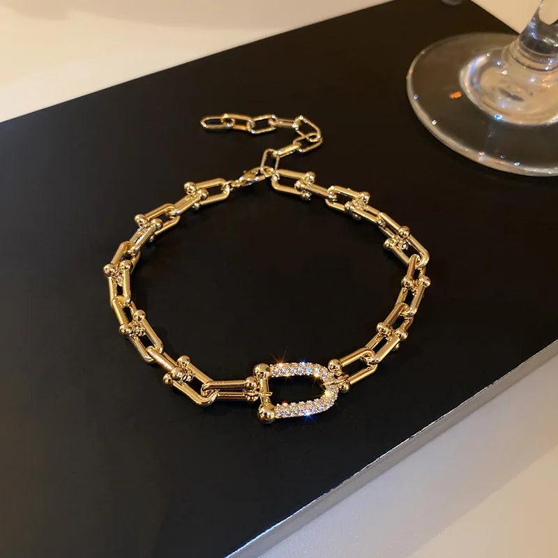 Zircon Chain Hip-hop Bracelet Ins Metallic Jewelry
