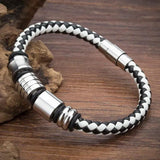 Stainless Steel Bracelets Vintage Leather Bangles for Men Women