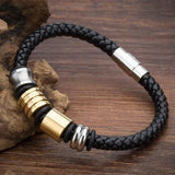 Stainless Steel Bracelets Vintage Leather Bangles for Men Women