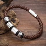 Stainless Steel Bracelets Vintage Leather Bangles for Men Women
