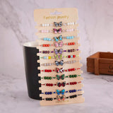 12pcs Butterfly Charms Crystal Bead Bracelet Set for Women