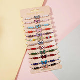 12pcs Butterfly Charms Crystal Bead Bracelet Set for Women